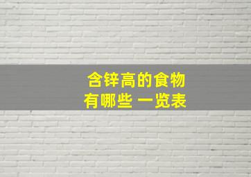 含锌高的食物有哪些 一览表